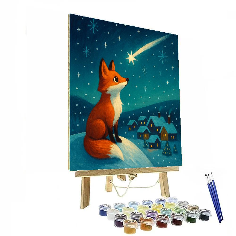 Winter Fox Beneath Christmas Comet Painting by numbers kit
