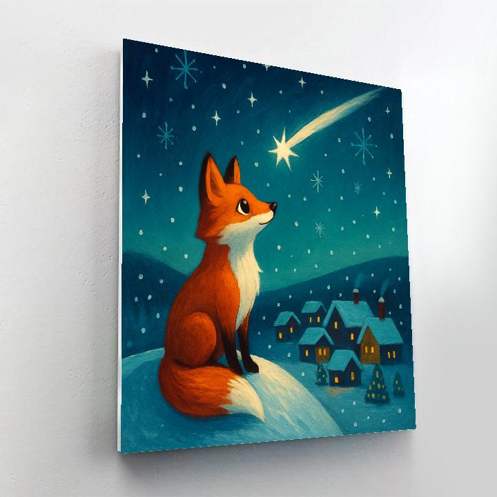 Winter Fox Beneath Christmas Comet Painting by numbers kit