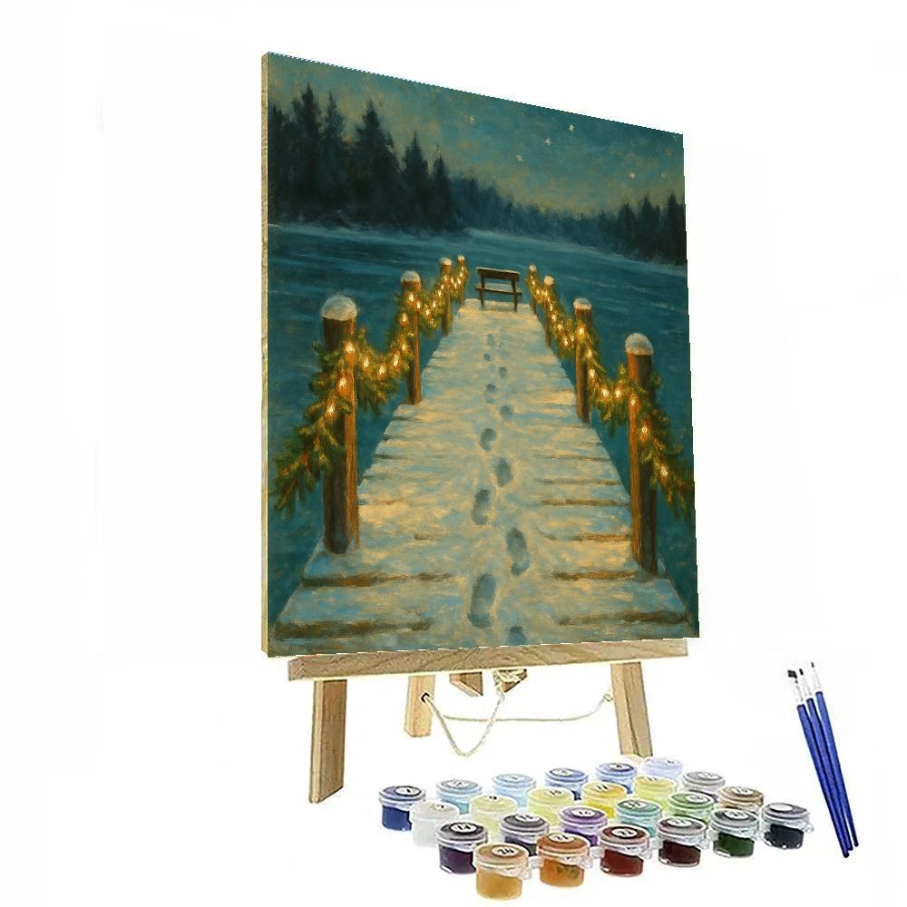 Christmas Night At The Frozen Pier Paint by numbers kits