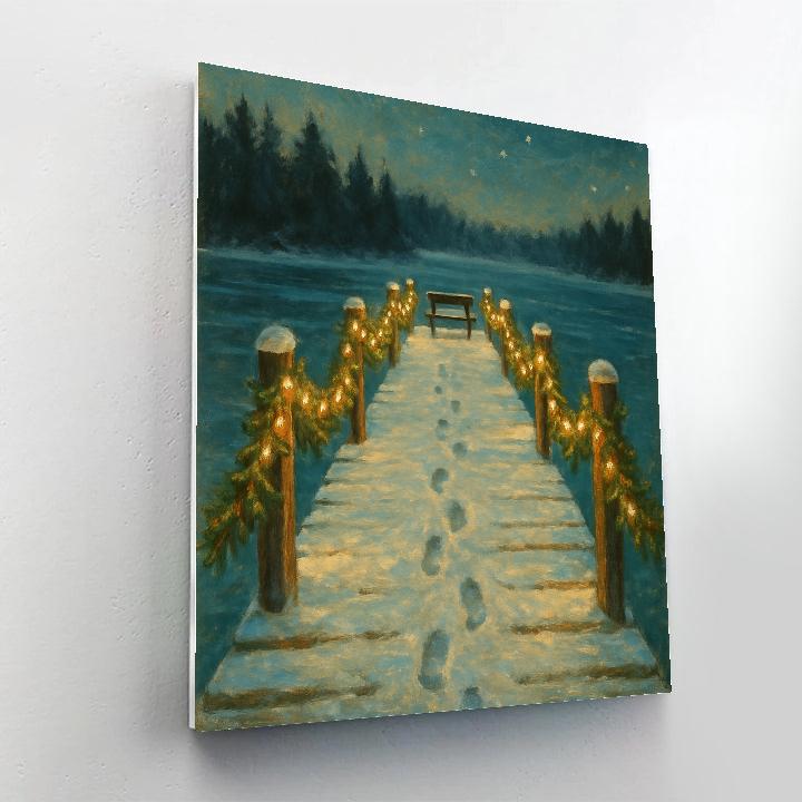Christmas Night At The Frozen Pier Paint by numbers kits
