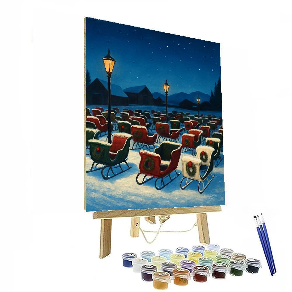 Christmas Midnight Sleighyard paint by number