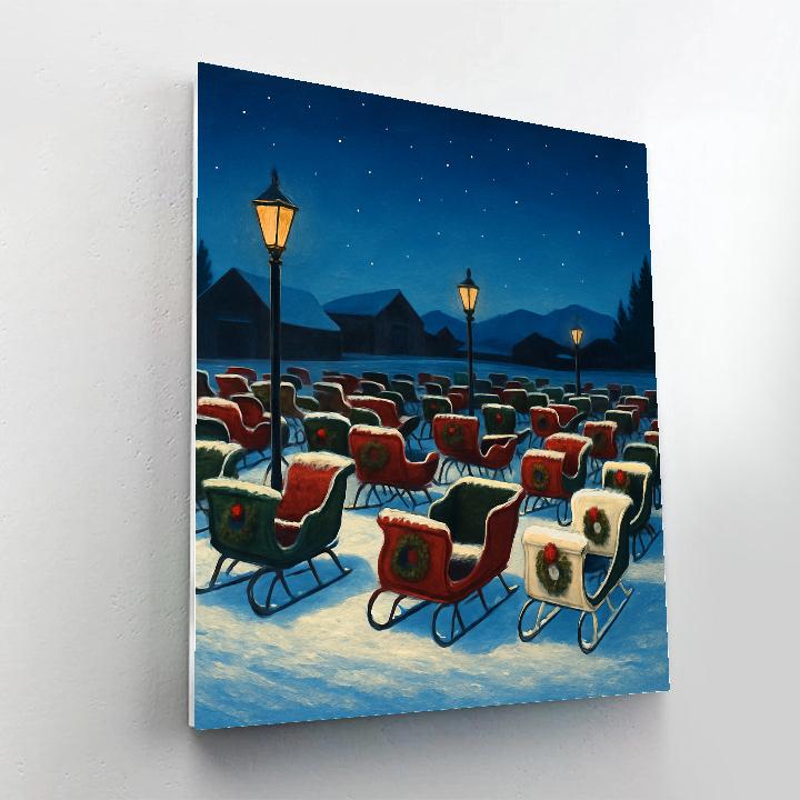 Christmas Midnight Sleighyard paint by number
