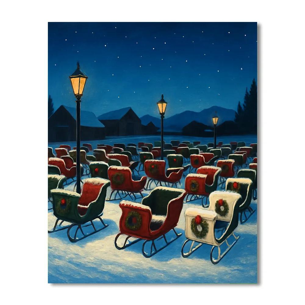 Christmas Midnight Sleighyard paint by number