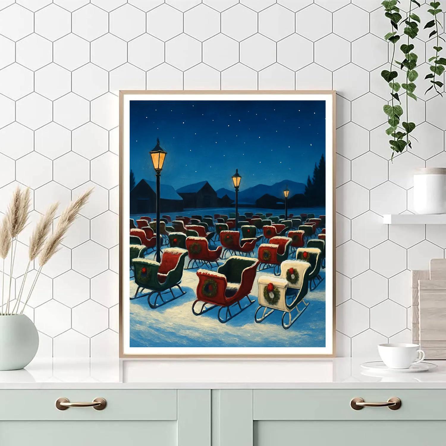 Christmas Midnight Sleighyard paint by number