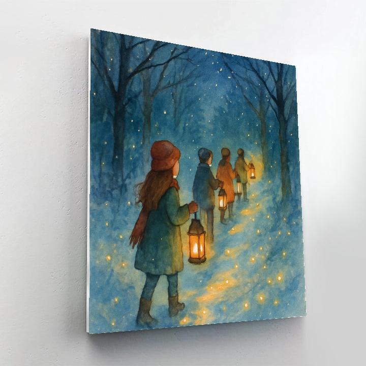Holiday Firefly Forest Procession paint by number