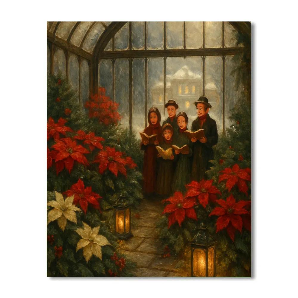 Holiday Choir In Glasshouse Garden paint by color