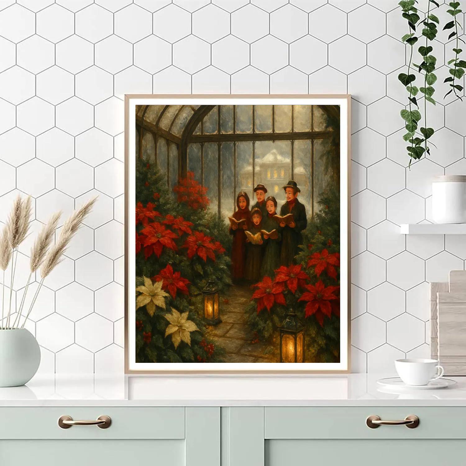 Holiday Choir In Glasshouse Garden paint by color