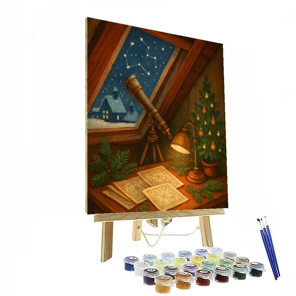 Christmas Attic Observatory paint by color