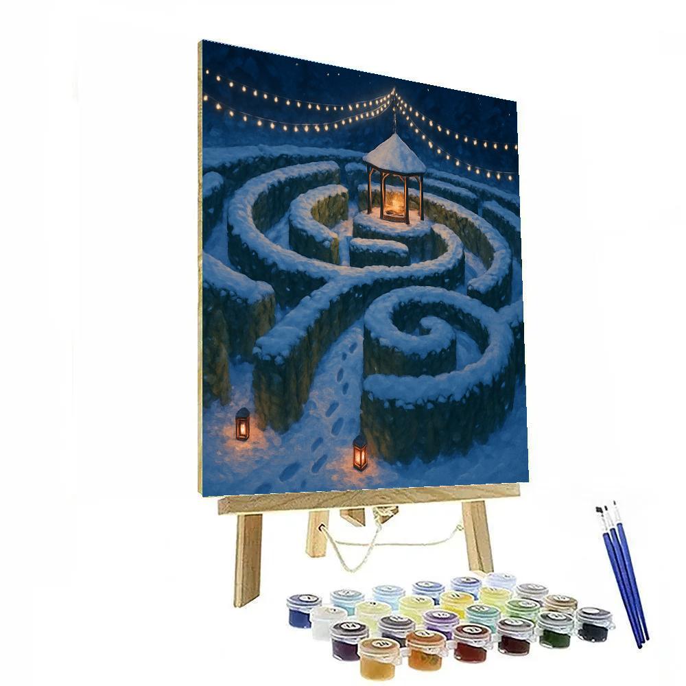 Christmas Hedge Maze With Lantern Trail Number painting