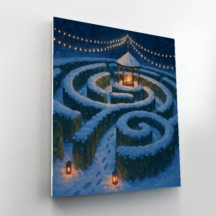 Christmas Hedge Maze With Lantern Trail Number painting