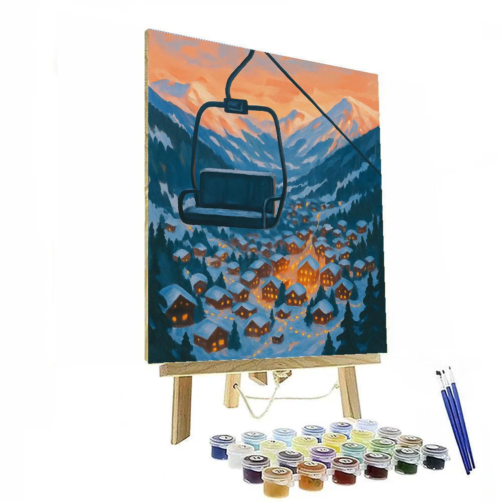 Christmas Valley Seen From Ski Lift Paint by numbers art