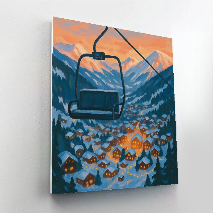 Christmas Valley Seen From Ski Lift Paint by numbers art