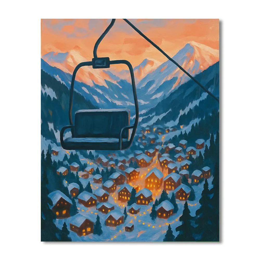 Christmas Valley Seen From Ski Lift Paint by numbers art
