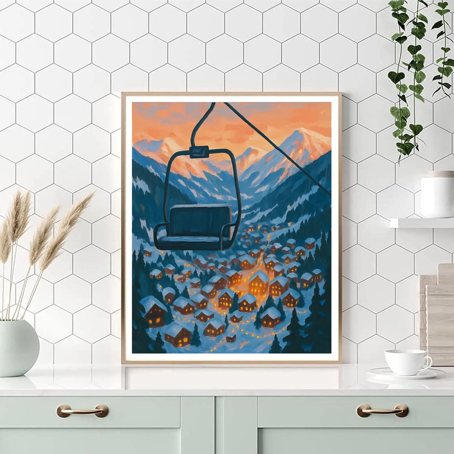 Christmas Valley Seen From Ski Lift Paint by numbers art