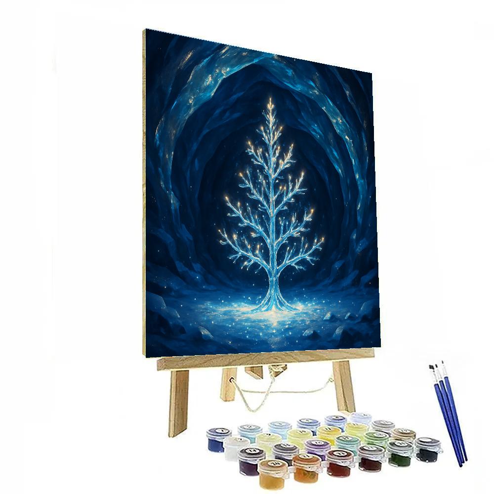 Christmas Ice Cave With Crystal Tree Number painting