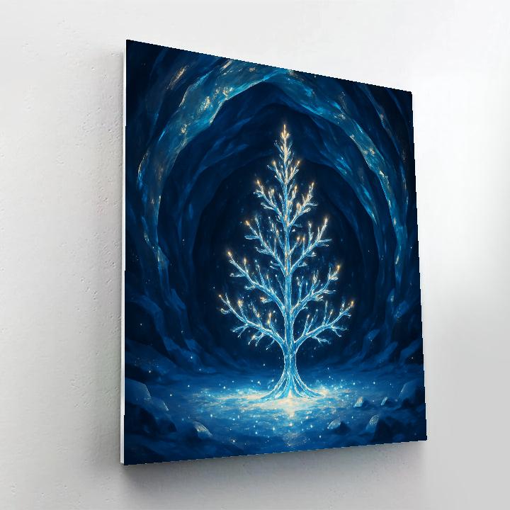 Christmas Ice Cave With Crystal Tree Number painting
