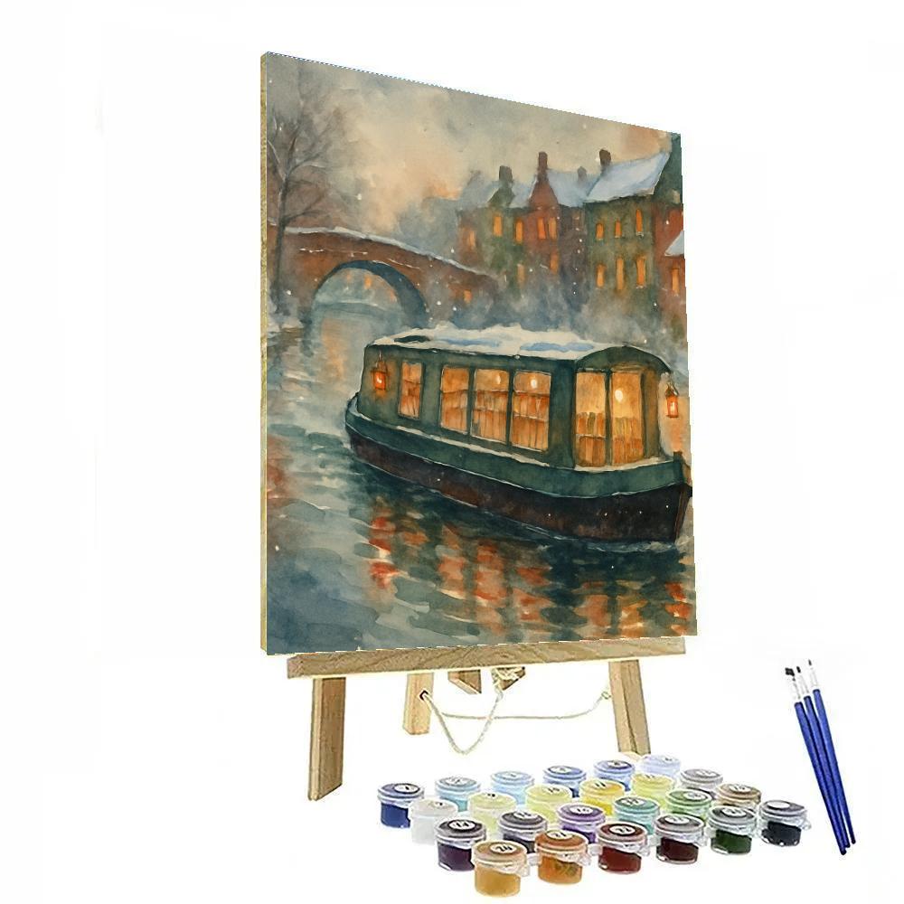 Christmas Lantern Library Barge paint by number