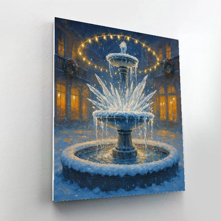 Christmas Fountain Of Frozen Stars Painting by numbers kit