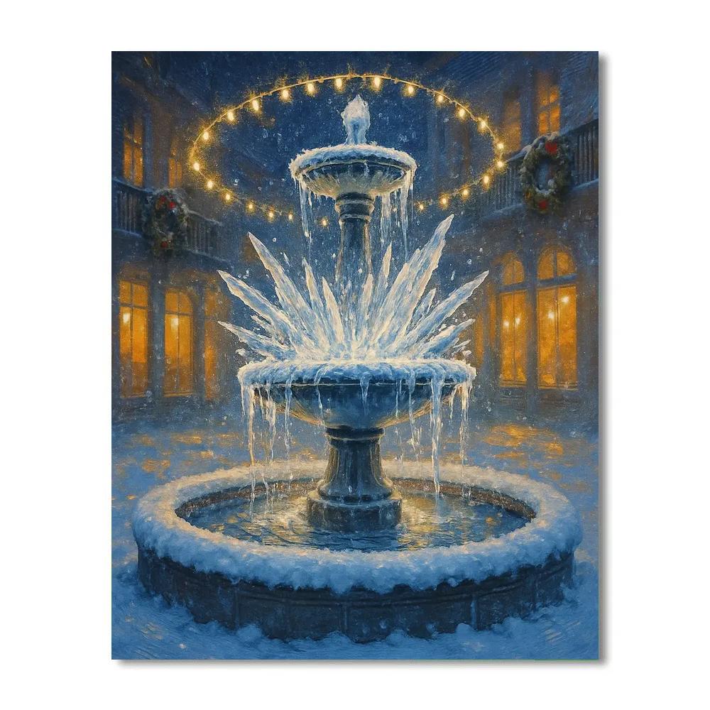 Christmas Fountain Of Frozen Stars Painting by numbers kit