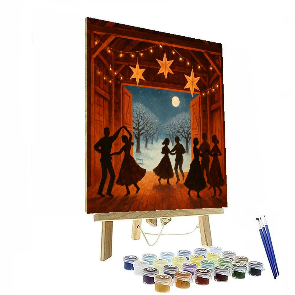 Christmas Orchard Barn Dance Numbered painting kits