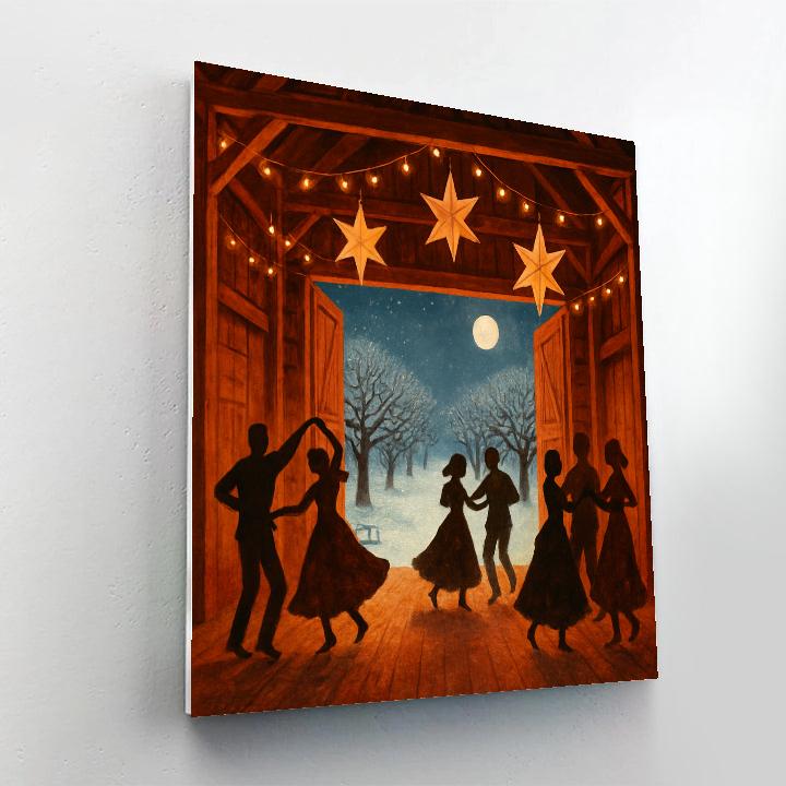 Christmas Orchard Barn Dance Numbered painting kits
