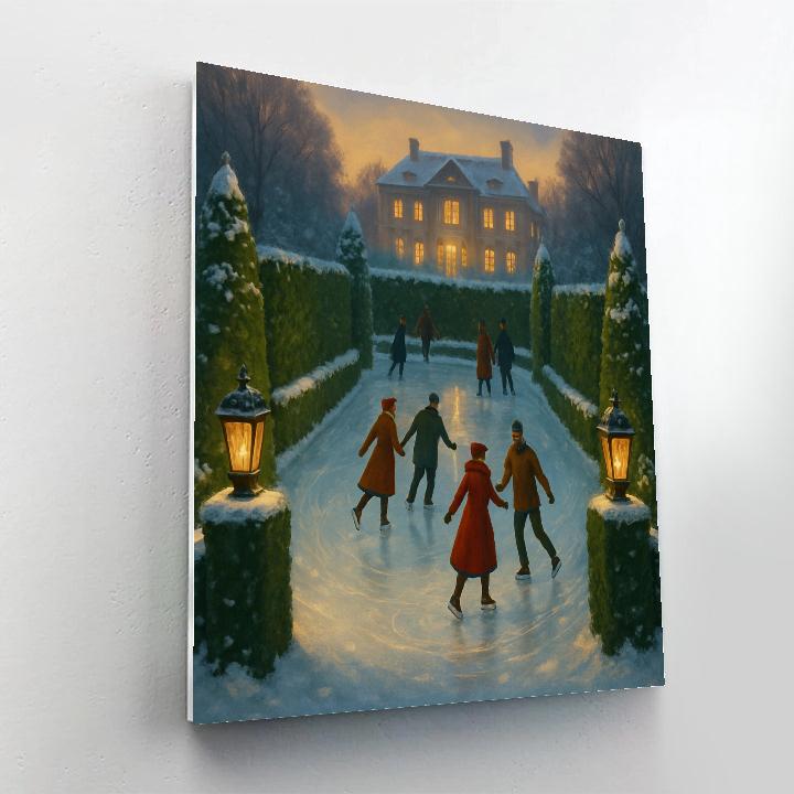 Christmas Garden Skating Rink Painting by numbers kit