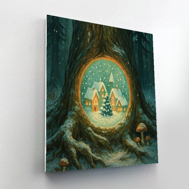 Christmas Portal In Forest Hollow paint by number