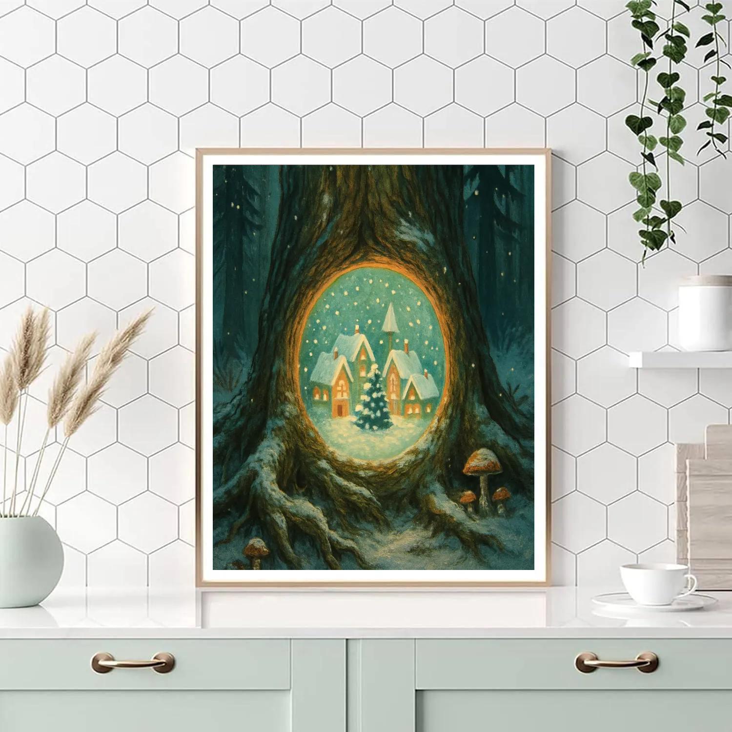 Christmas Portal In Forest Hollow paint by number