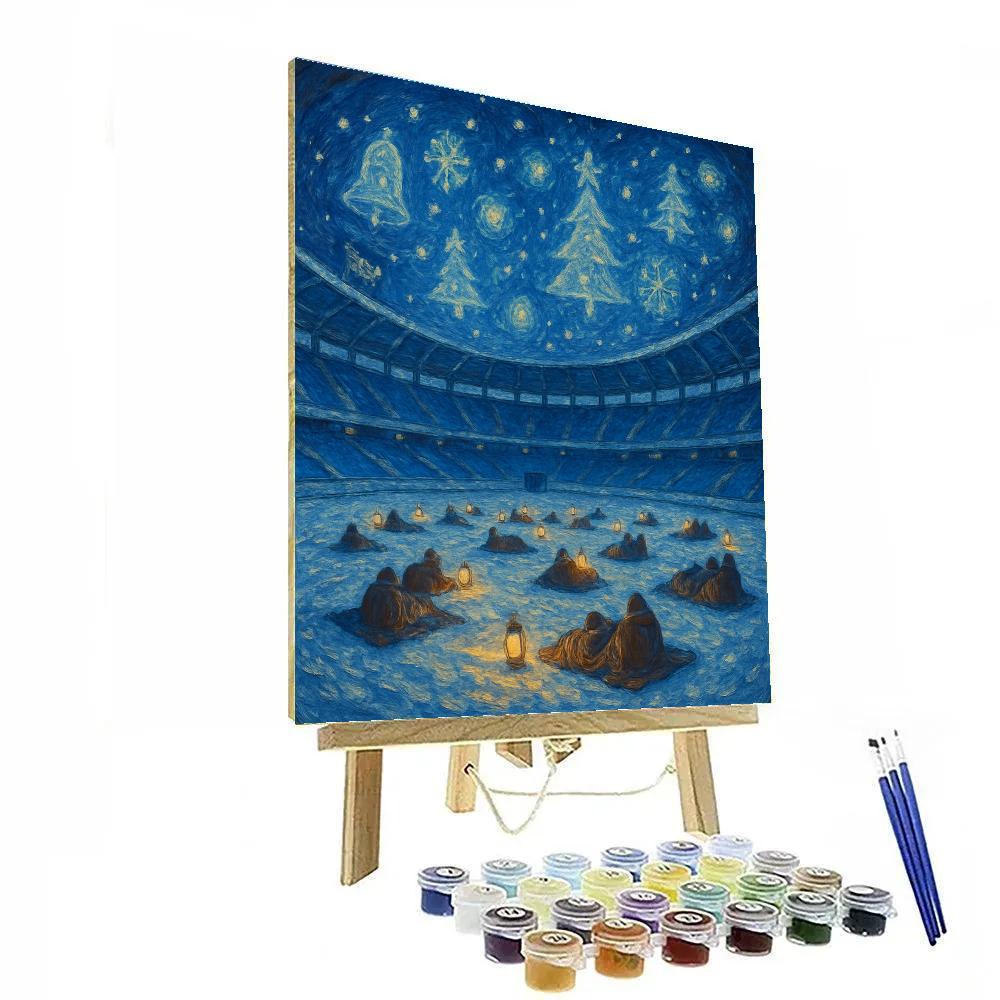 Holiday Stargazing In Snowy Stadium Painting by numbers kit