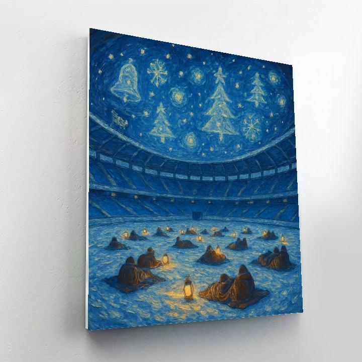 Holiday Stargazing In Snowy Stadium Painting by numbers kit