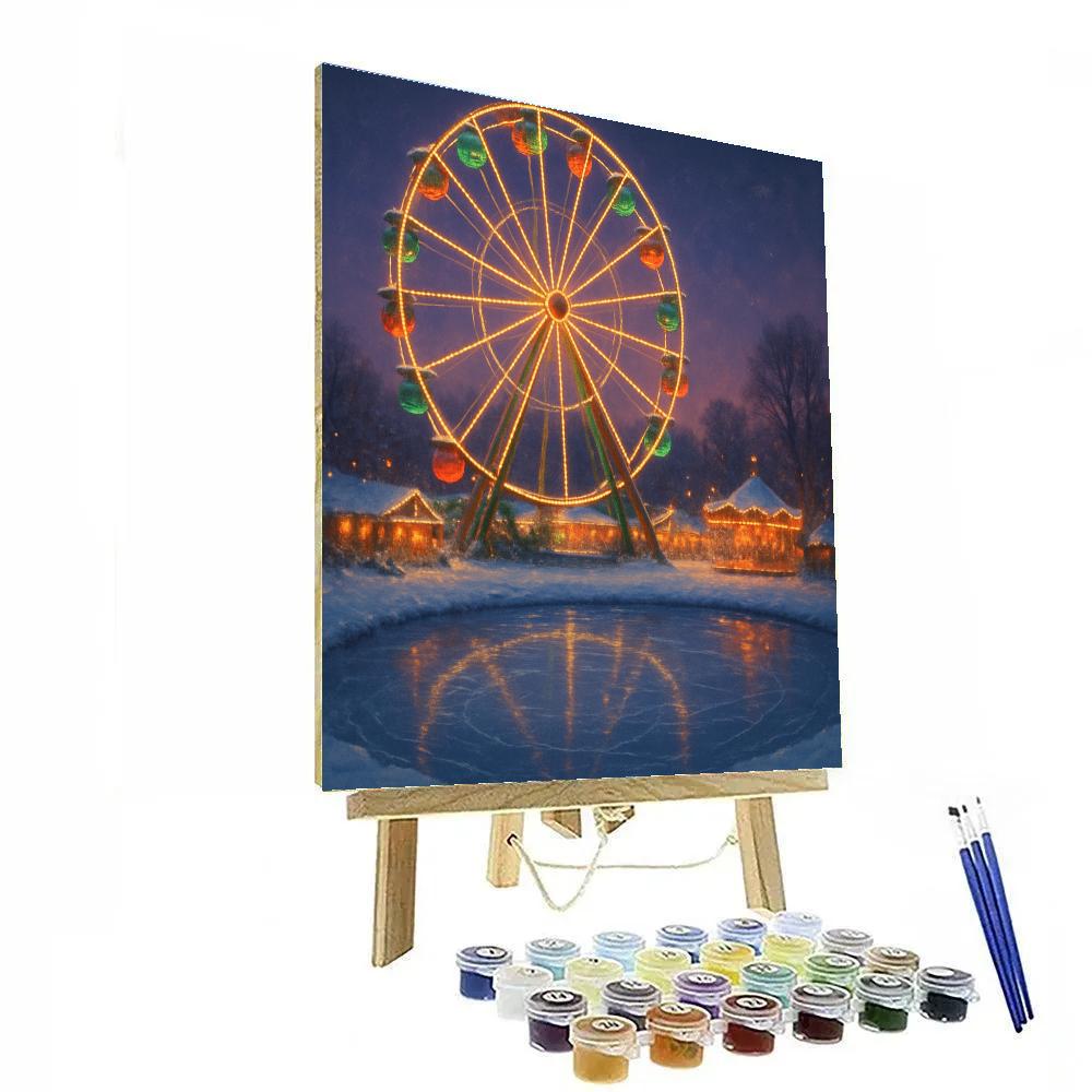 Christmas Twilight At Frozen Ferris Wheel DIY paint by numbers