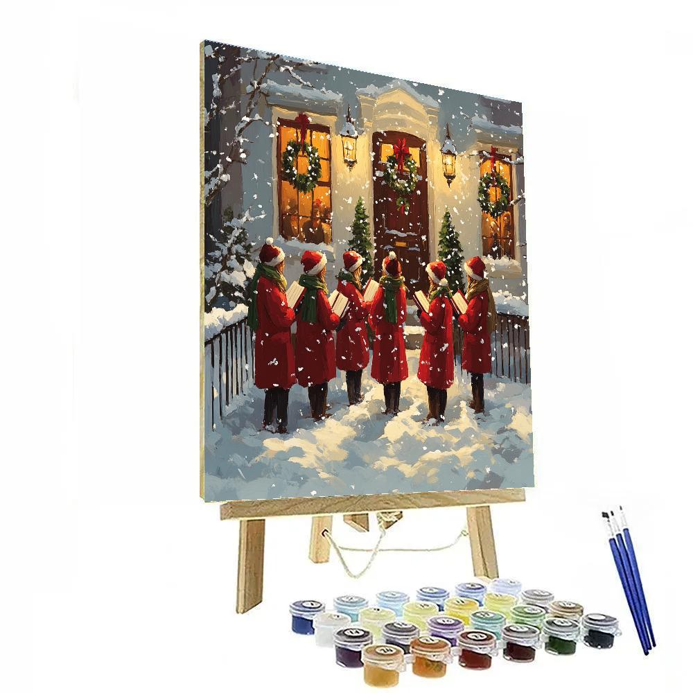 Midnight Snowfall Carolers paint by numbers