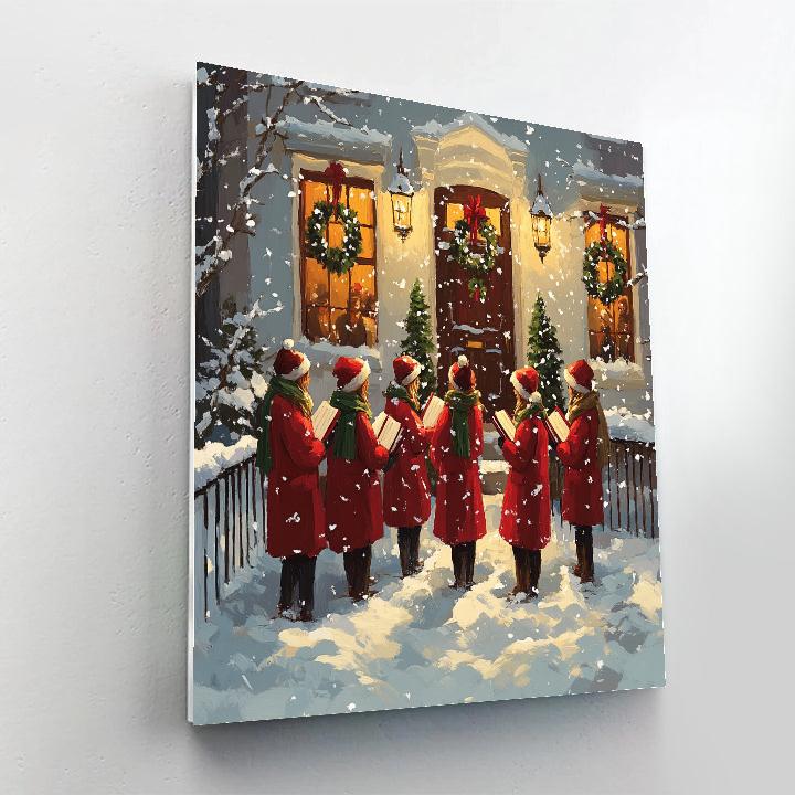 Midnight Snowfall Carolers paint by numbers