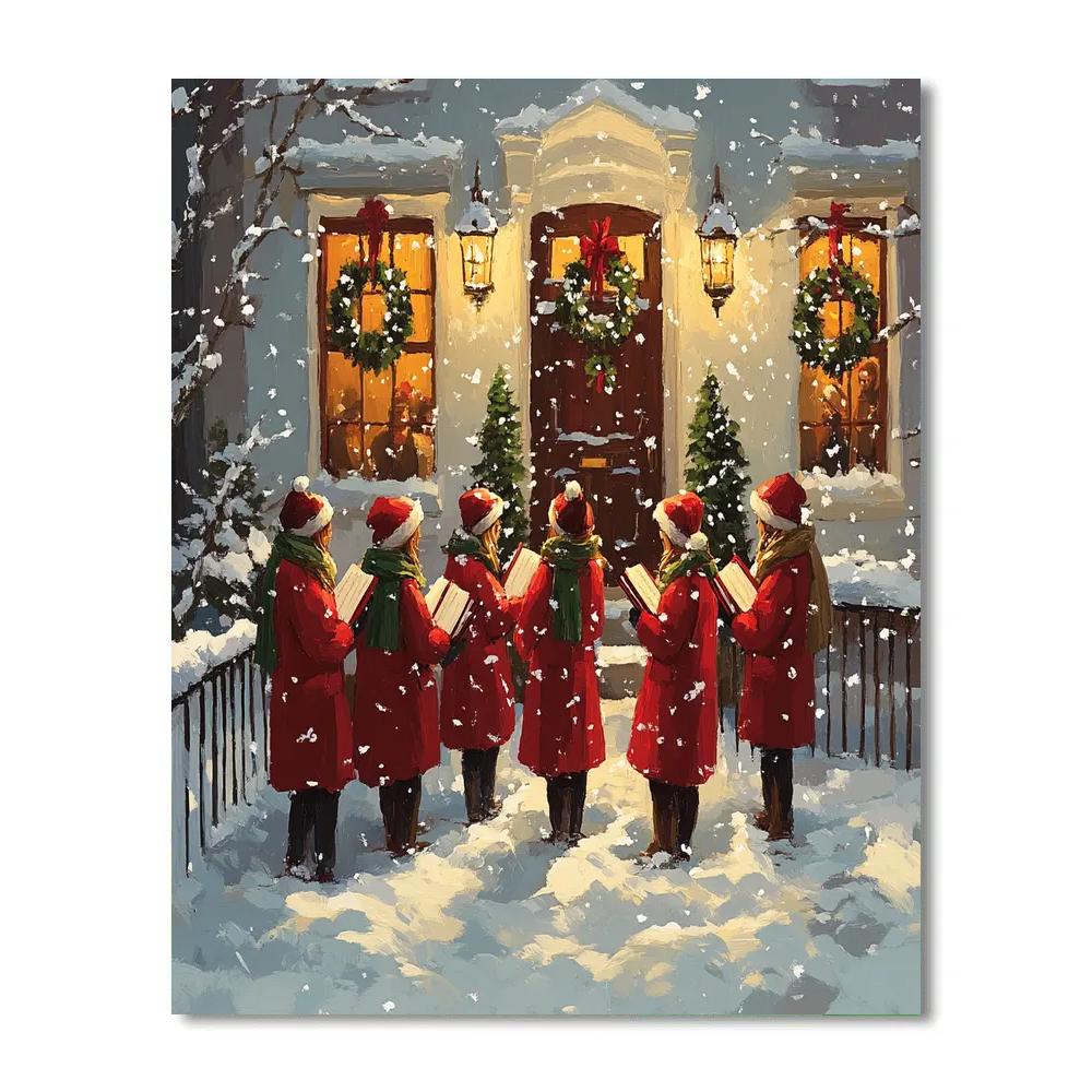 Midnight Snowfall Carolers paint by numbers