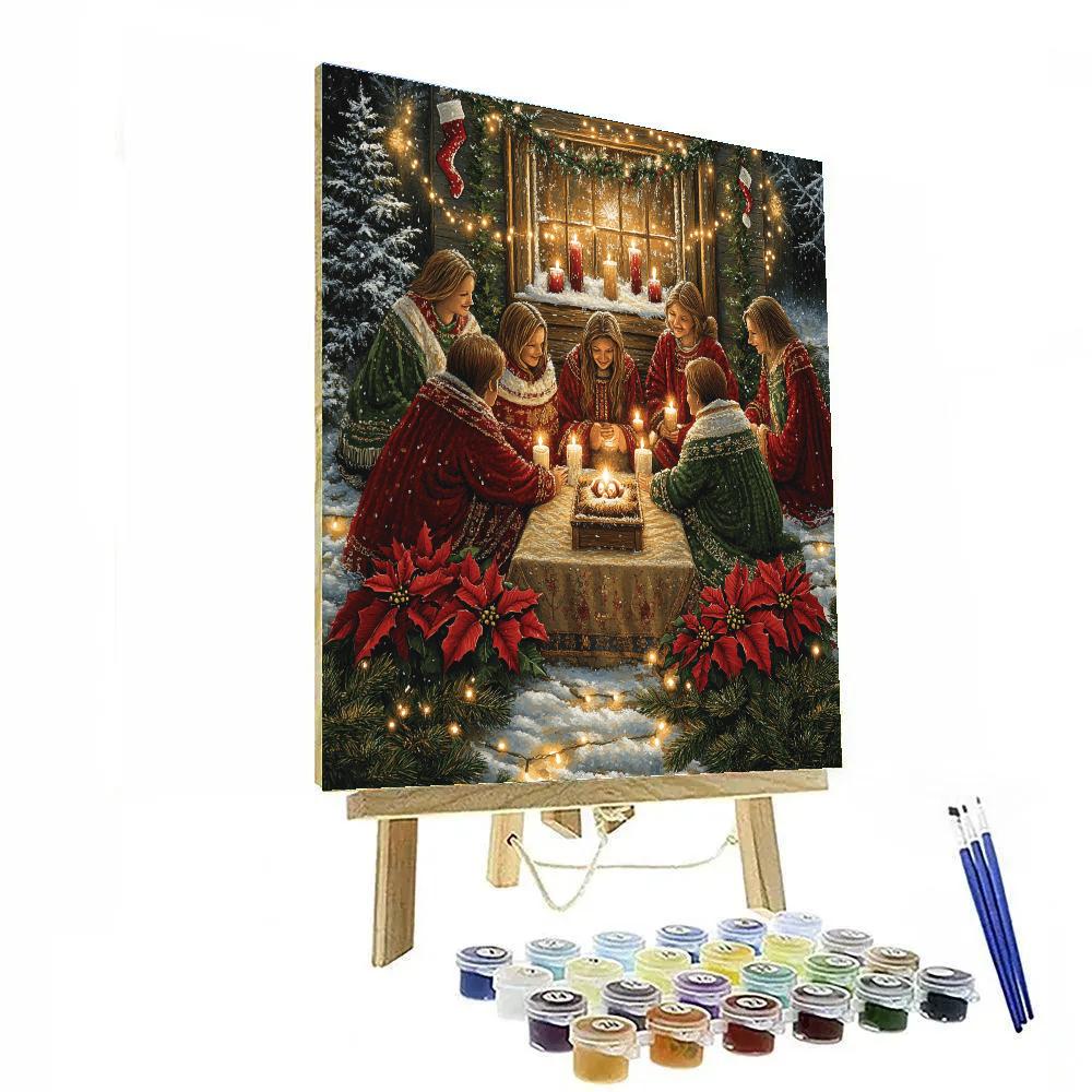 Candlelit Nativity Circle paint by number