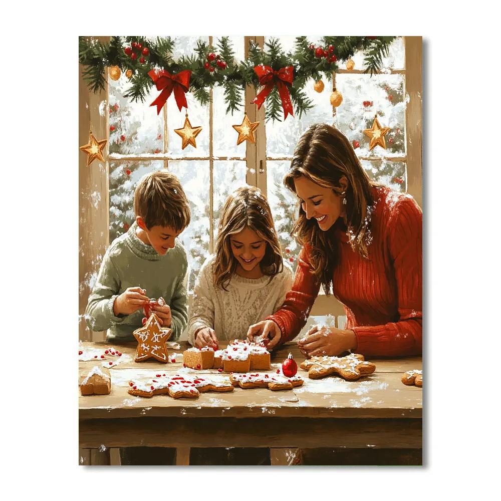 Garlands And Gingerbread Evening Painting by numbers kit