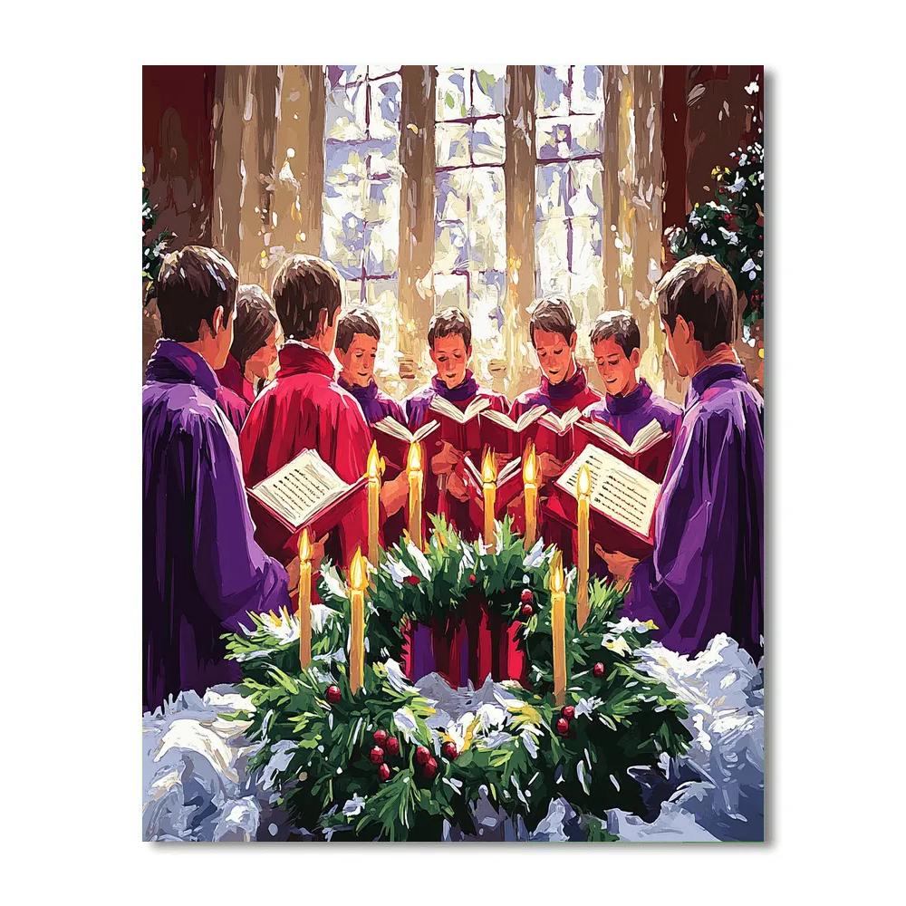 Choir By The Advent Candles Numbered painting kits
