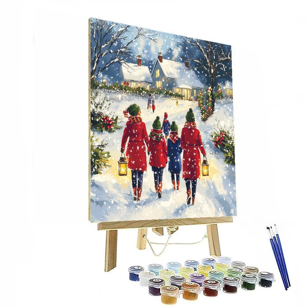 Snowy Lantern Walk paint by color