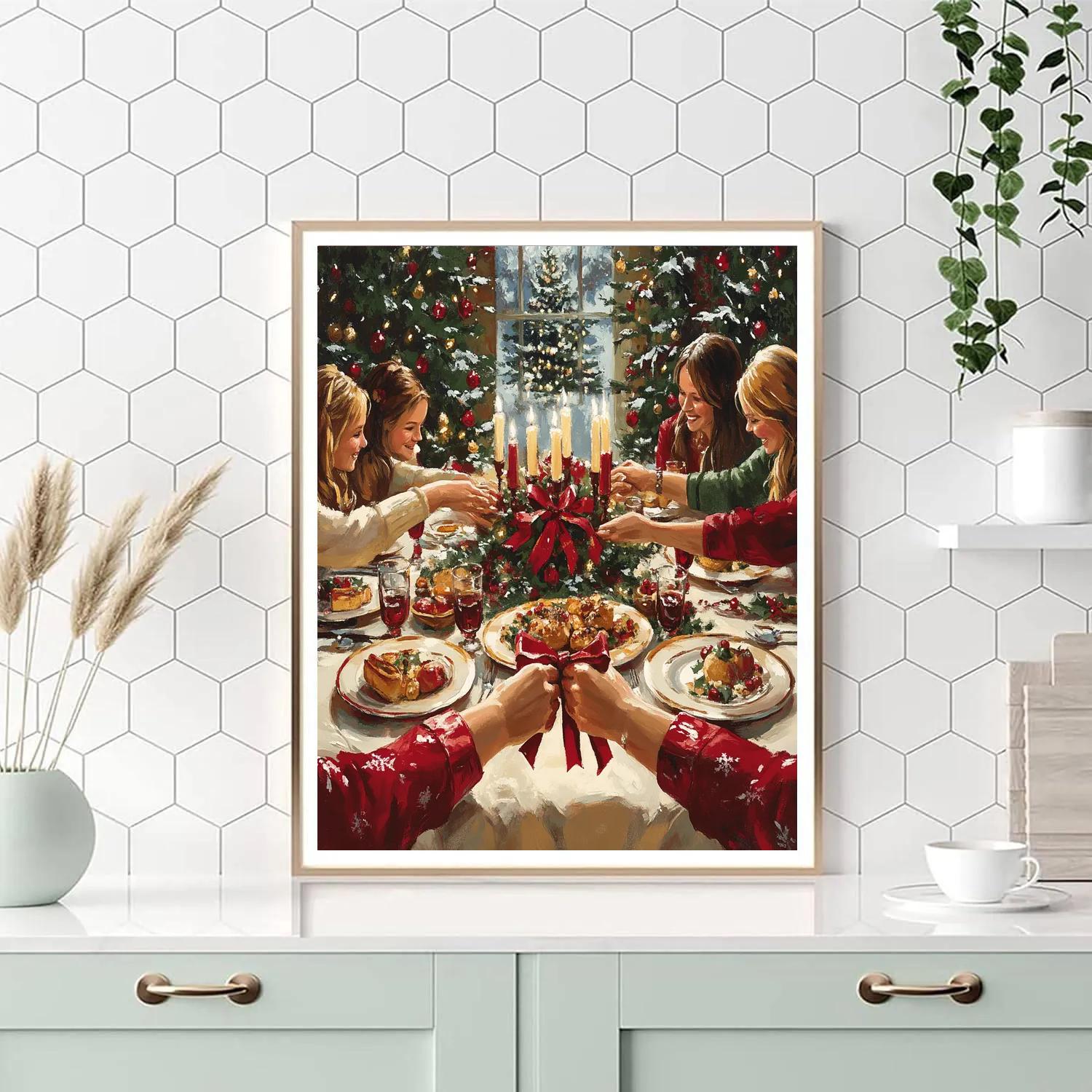 Christmas Eve Table Blessing paint by numbers