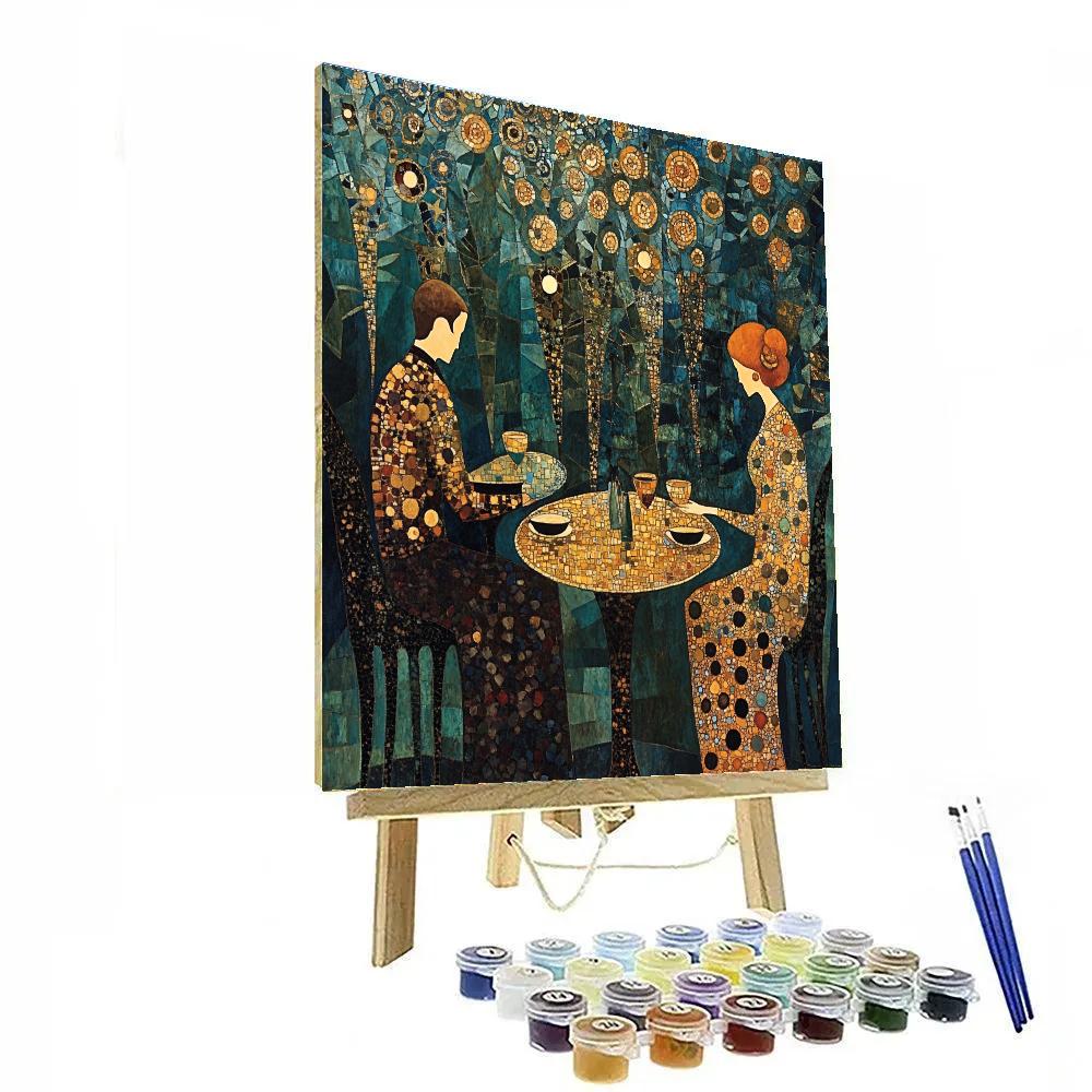 Gustav Klimt Inspired Golden Garden Café DIY paint by numbers