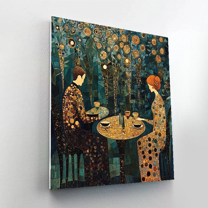 Gustav Klimt Inspired Golden Garden Café DIY paint by numbers