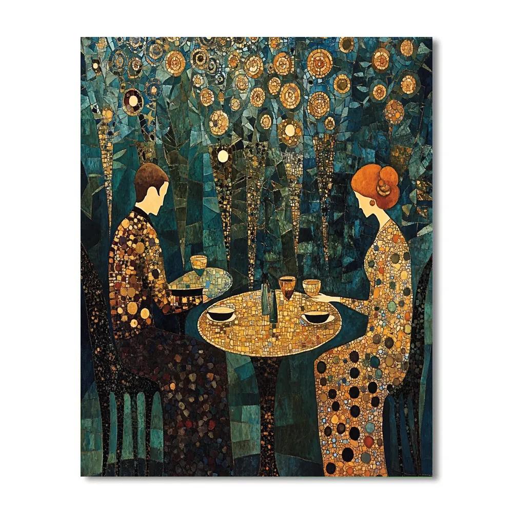 Gustav Klimt Inspired Golden Garden Café DIY paint by numbers