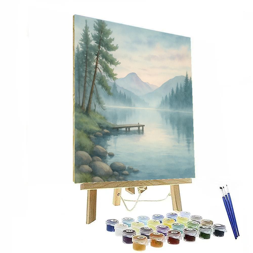 Whispering Pines At Silver Mist Lake Number painting