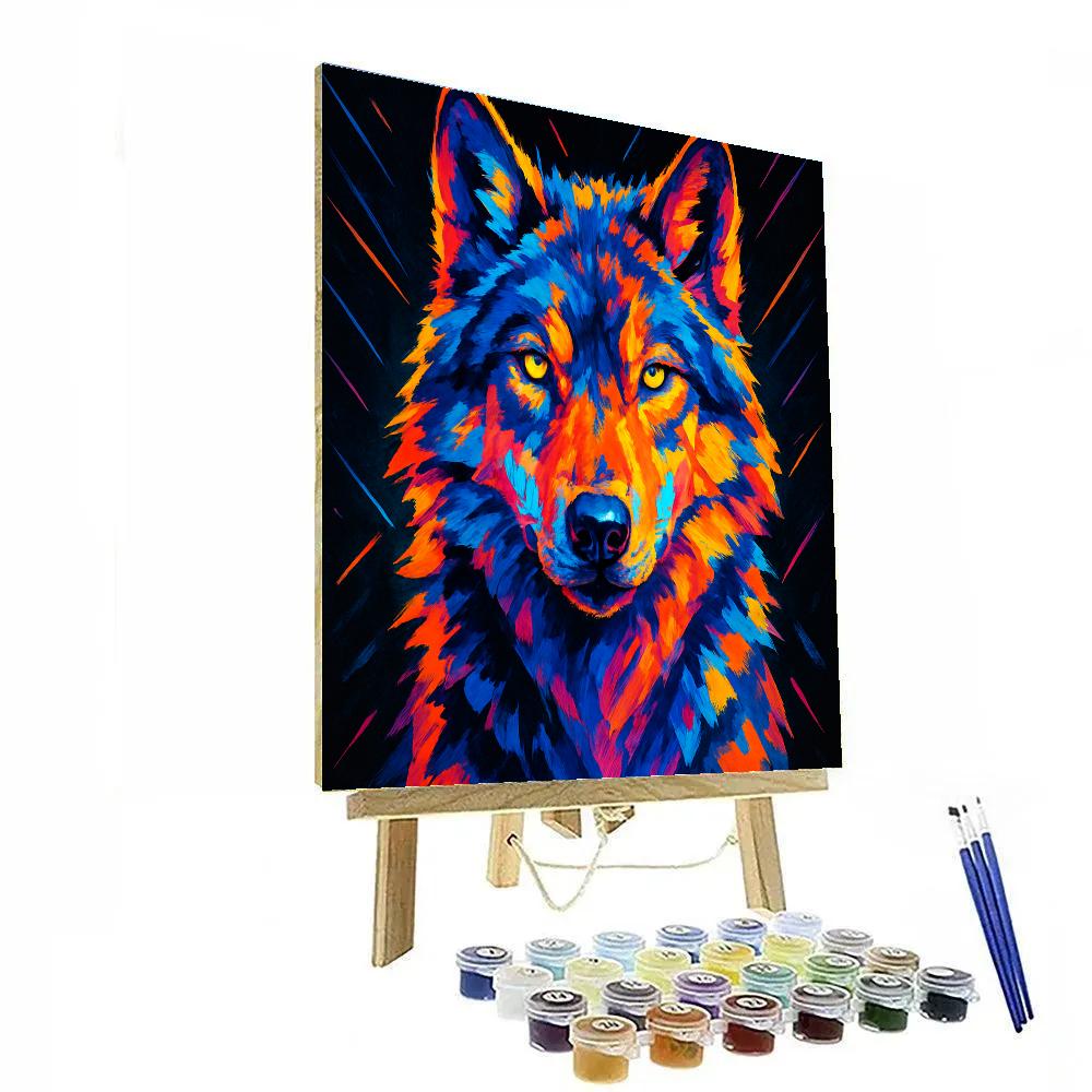 Prismatic Thunder Wolf Gaze Paint by numbers kits