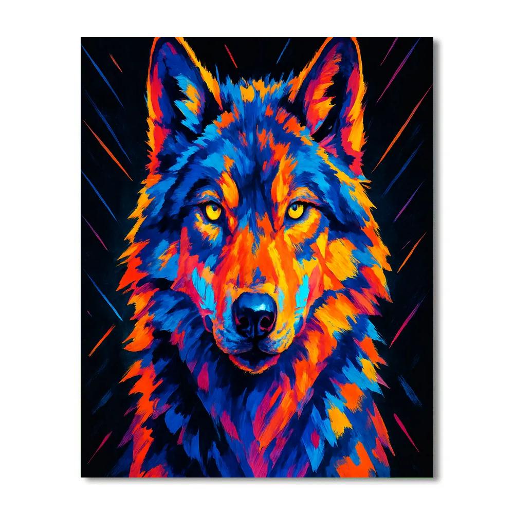 Prismatic Thunder Wolf Gaze Paint by numbers kits