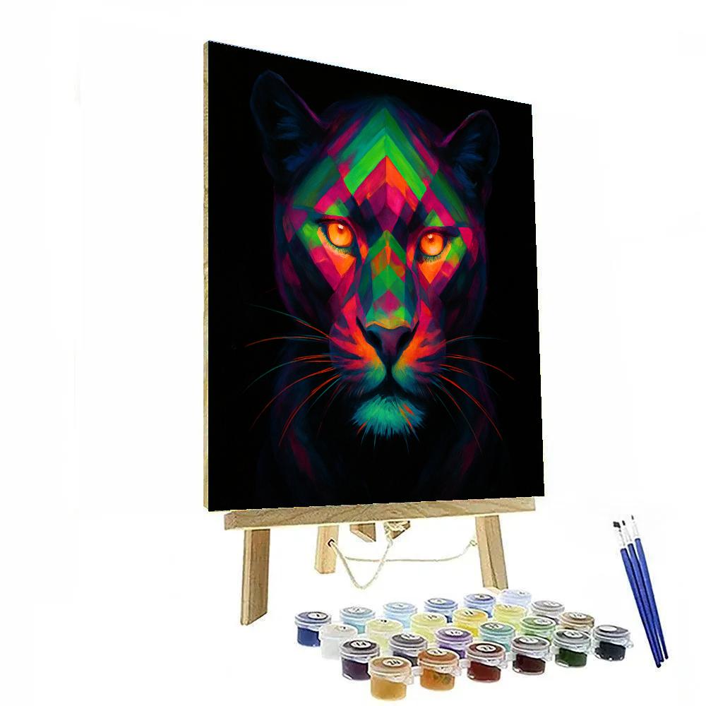 Neon Jungle Panther Majesty DIY paint by numbers