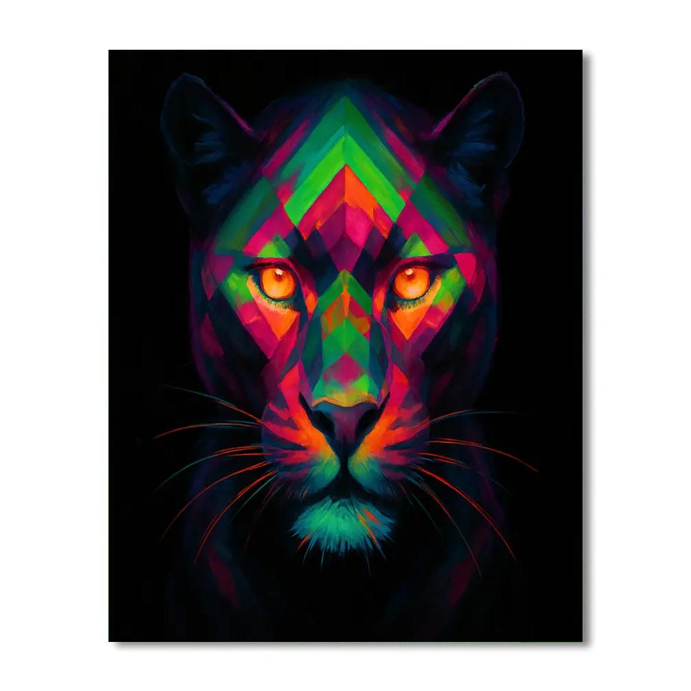 Neon Jungle Panther Majesty DIY paint by numbers