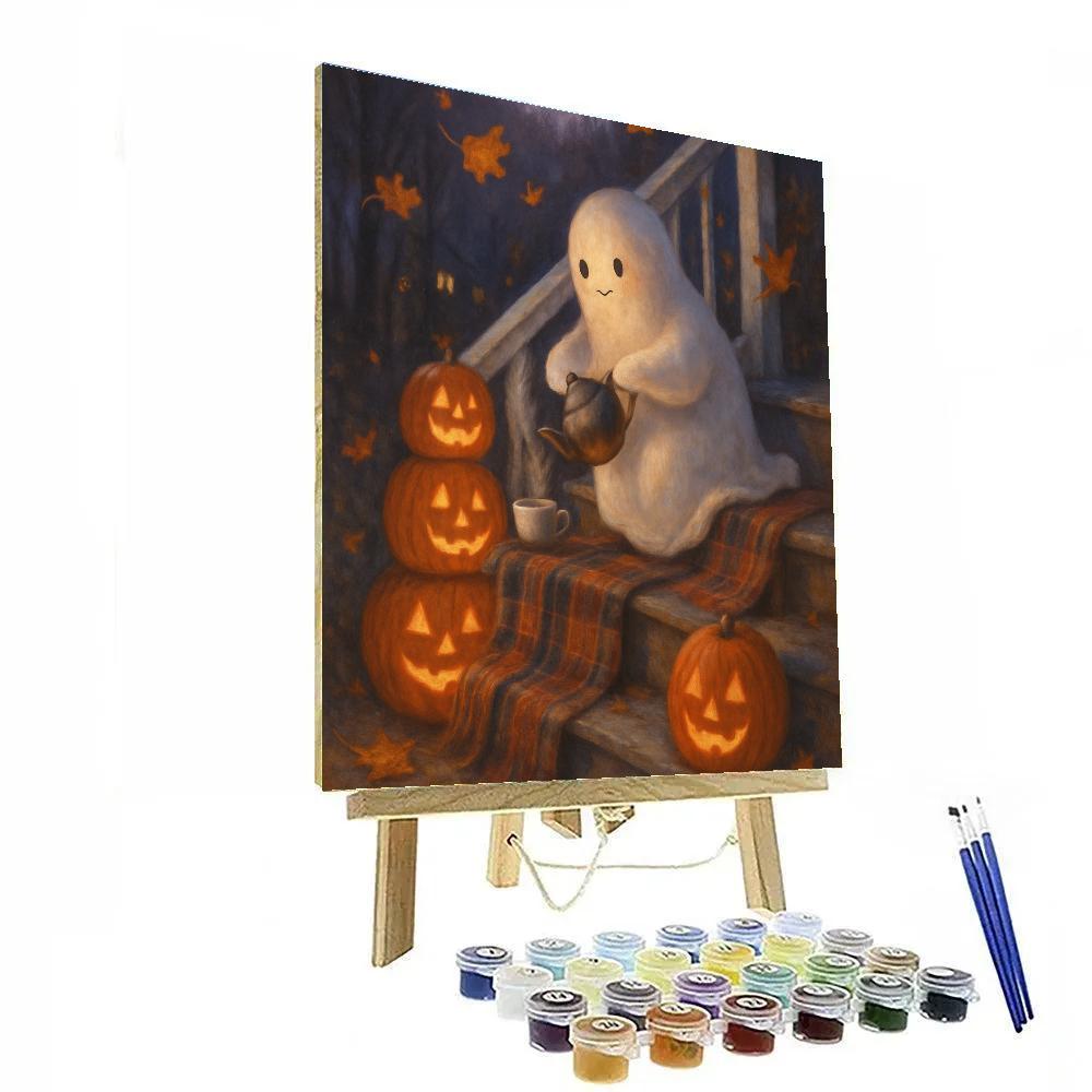 Ghostly Tea Party On The Autumn Staircase Number painting
