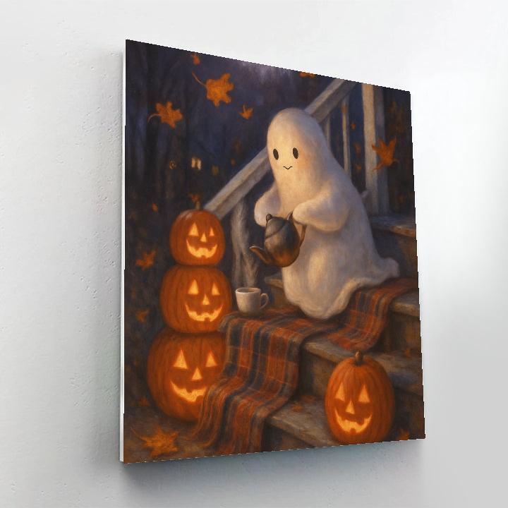 Ghostly Tea Party On The Autumn Staircase Number painting