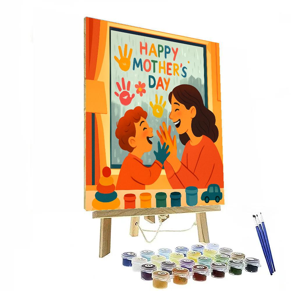 Rainy Day Window Painting With Mom paint by numbers